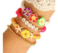 ZEPFJHE De Fleur Élégant des Étoiles Mer Et des Œufs en Argile Douce pour Les Femmes Qui Aiment Les Accessoires Inspirés La Nature