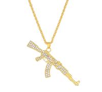 ZEPFJHE De Mitraille Élégants Pendentif Éboulotants De La Chaîne Plaquée En Or Blanche Hipsters Streetwear Diamants Accessoire Pour Les Femmes Et Les Hommes