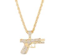 ZEPFJHE De Mitraille Élégants Pendentif Éboulotants De La Chaîne Plaquée En Or Blanche Hipsters Streetwear Diamants Accessoire Pour Les Femmes Et Les Hommes