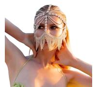 ZEPFJHE Délicat glands voile masque casque mascarade fête danse Costume cheveux accessoires pour mode femmes fête Costume accessoires