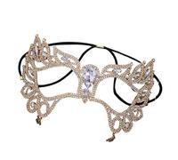 ZEPFJHE Demi-visage sécurisé avec strass scintillants pour danser activités de plein air confortable en alliage