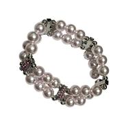 ZEPFJHE Double couche de perles croisées - Chaîne élastique réglable - Bijoux religieux - Cadeau - Perles élastiques réglables, taille unique, Comme décrit