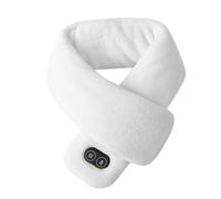 ZEPFJHE Écharpe chauffante pour homme et femme - Système de réchauffement ergonomique et réglable - Texture polyester pour randonnée, cyclisme, camping - Blanc