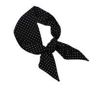 ZEPFJHE Écharpe décontractée en soie luxueuse, style personnalité, foulard pour améliorer le port professionnel du bureau, Noir , taille unique