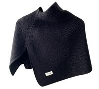 ZEPFJHE Écharpe en laine avec fente pratique pour l'hiver et la chaleur - Col roulé - Écharpe tricotée - Couleur unie, Noir , Taille unique