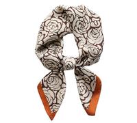 ZEPFJHE Écharpe en soie pleine fleur élégante châle enveloppant carré accessoire de mode 70 x 70 cm taille pour femme diverses occasions élégant foulard châle, a, Taille unique