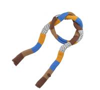 ZEPFJHE Écharpe en tricot pour femme - Longue ceinture fine - Cravate - Foulard pour filles - Accessoires photo - Long foulard tendance des années 2000, Jaune et bleu, M