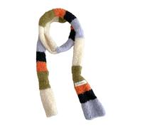 ZEPFJHE Écharpe en tricot pour femme - Longue ceinture fine - Cravate - Foulard pour filles - Accessoires photo - Long foulard tendance des années 2000, OrangeViolet Vert, M