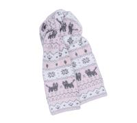 ZEPFJHE Écharpe réversible en tricot avec motif de chats double face - Chaude et légère - Accessoire d'hiver de Noël, rose, cat