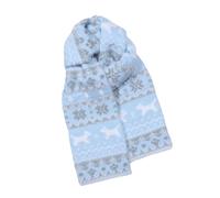 ZEPFJHE Écharpe réversible en tricot avec motif de chats double face - Chaude et légère - Accessoire d'hiver de Noël, bleu, puppy