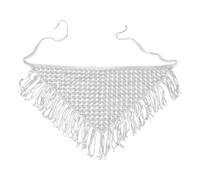ZEPFJHE Écharpe triangulaire en tricot creux respirant pour superposition châle léger polyvalent pour femmes hommes et, blanc, M