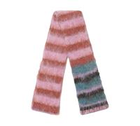 ZEPFJHE Écharpe tricotée à rayures en tricot doux et léger Unisexe Accessoire d'hiver pour voyage en famille, Rose pêche, M