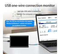 ZEPFJHE Écran USB avec cadre en aluminium - Affichage USB - 5"/7" - Pour personnalisation de boîtier de PC - Écran hôte de contrôle industriel