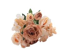 ZEPFJHE Élégant 7 Head Realist Silk Roses Bouquets Fleur Artificielle pour Le Mariage Décoration De La Maison Photographie Props Formes DÉCOR