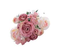 ZEPFJHE Élégant 7 Head Realist Silk Roses Bouquets Fleur Artificielle pour Le Mariage Décoration De La Maison Photographie Props Formes DÉCOR