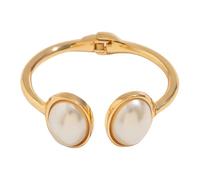 ZEPFJHE Élégant bracelet ouvert avec perles et accents en métal pour un style raffiné et élégant bijoux de bureau tendance, taille unique, Comme décrit