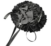 ZEPFJHE Élégant chapeau, pince à cheveux, ruban de cosplay, accessoires faits à la main pour femme, bibi en croix, chapeau, barrettes florales