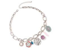 ZEPFJHE Élégant collier doré pour femme avec chaîne trombone et diverses breloques comme des étoiles de mer, des nœuds et des perles, bijoux pour occasions spéciales, taille unique, Comme décrit