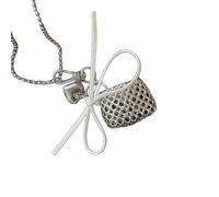 ZEPFJHE Élégant collier tissé tendance avec pendentif petit sac, bijou de cou adapté pour les jeunes couples ou les amis proches, bijoux en chaîne tressée, taille unique, Comme décrit, Comme décrit.