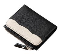 ZEPFJHE Élégant petit portefeuille pour femme avec blocage portable et porte-monnaie en cuir PU accrocheur porte-cartes pour femme, Noir