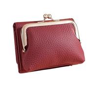 ZEPFJHE Élégant portefeuille court pour femme en cuir PU avec poche pour pièces de monnaie Accès facile pour diverses occasions, bordeaux