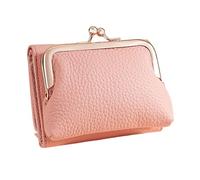 ZEPFJHE Élégant portefeuille court pour femme en cuir PU avec poche pour pièces de monnaie Accès facile pour diverses occasions, rose