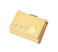 ZEPFJHE Élégant portefeuille en cuir pour femme avec motif fraise et espace spacieux pour cartes et espèces, jaune, Beauté de masse