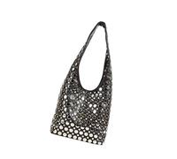 ZEPFJHE Élégant sac à main à bandoulière en cuir synthétique avec clous pour tous les jours, les voyages et les courses décontractés, BN, Medium