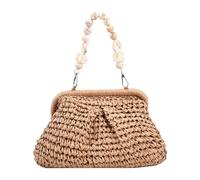 ZEPFJHE Élégant sac à main en paille avec poignée en nœuds, sac à main de vacances léger pour mariage, fête sur la plage et soirée