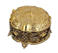 ZEPFJHE Élégante boîte à bijoux portable en métal avec grande capacité pour colliers, bagues, organiseurs de bijoux vintage en métal