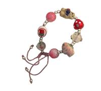 ZEPFJHE Élégante chaîne de poignet tressée en forme d'ours en forme de fraise pour ajouter du plaisir à vos tenues quotidiennes ou à vos tenues de fête, taille unique, Comme décrit
