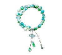 ZEPFJHE Élégante perle en bambou avec breloque orientale et aspect vintage, portable pour un usage quotidien ou des occasions spéciales. Bracelet tendance, taille unique, Comme décrit