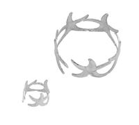 ZEPFJHE Ensemble de bijoux géométriques creux et anneaux en forme d'étoile de mer Texture alliage Convient pour les fêtes de travail et les rendez-vous galants Porter un doigt de poignet tendance