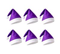 ZEPFJHE Ensemble de chapeaux de vacances 6 pièces pliables en | Rangement saisonnier pliable à plat, poignets blancs et surmatelas arrondis, chapeau pointu pour vêtements de Noël