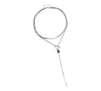 ZEPFJHE Ensemble de collier géométrique carré noir avec diamants noirs pour femmes pour les anniversaires, les anniversaires de mariage et les vacances, bijoux gothiques carrés noirs, One Size, Comme