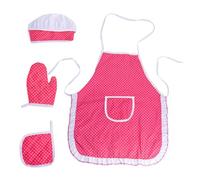 ZEPFJHE Ensemble de cuisine et de pâtisserie pour enfants, costume de jeu de rôle comprenant un tablier à gâteau, un chapeau, un gant pour garçons et filles et un tablier de pâtisserie