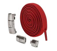 ZEPFJHE Ensemble de lacets plats pour baskets, chaussures décontractées, adultes, lacets sans cravate, crochet de verrouillage en métal, lacets confortables