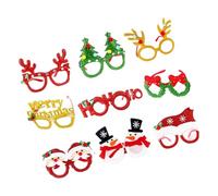 ZEPFJHE Ensemble De Lunettes Fête À Monture en Plastique Noël Décorations Pratiques Cosplay d'anniversaire avec Conception Lavable Vacances Lavables
