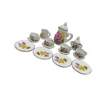 ZEPFJHE Ensemble de Service en céramique pour pièces Miniatures de Maison de poupée 1/12, décor de Table pour étagères d ' Exposition et scènes de Maison de Collection