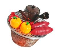 ZEPFJHE Ensemble de thé de Cuisine de poêle Miniature Chinoise Classique pour la décoration de Maison de poupée Parfait pour Les et Les Adultes Jeu de rôle Ensemble de poêle Antique