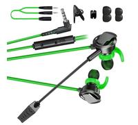 ZEPFJHE ESports Écouteurs intra-auriculaires pour joueurs avec double microphone Design pilote 10 mm Connexion 3,5 mm Isolation du bruit