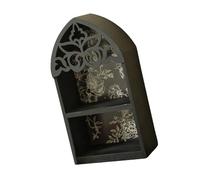 ZEPFJHE Étagère murale en bois avec accents de cristal - Motif feuille complexe - Pour décoration de maison victorienne - Pour ami gothique