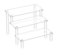 ZEPFJHE Étagère robuste en acrylique à plusieurs niveaux pour objets de collection, support peu encombrant, vitrine décorative à plusieurs niveaux