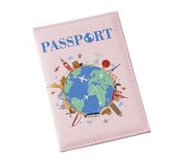 ZEPFJHE Étui de passeport en cuir synthétique avec impression couleur - Accessoires de voyage pour homme et femme, rose
