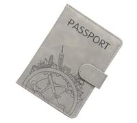 ZEPFJHE Étui portefeuille de voyage en cuir PU pour passeports, cartes de visite, cartes de crédit, passeport, étui portefeuille de voyage pour homme et femme, gris, Beauté de masse