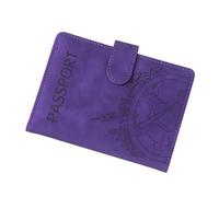 ZEPFJHE Étui portefeuille de voyage en cuir PU pour passeports, cartes de visite, cartes de crédit, passeport, étui portefeuille de voyage pour homme et femme, violet, Beauté de masse
