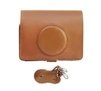 ZEPFJHE Étui pour appareil photo en polyuréthane léger et sac à bandoulière avec sangle réglable et support en cuir, marron, Ensemble de bagages