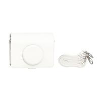 ZEPFJHE Étui pour appareil photo en polyuréthane léger et sac à bandoulière avec sangle réglable et support en cuir, blanc, Ensemble de bagages