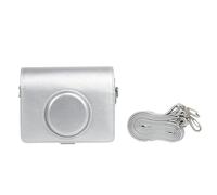 ZEPFJHE Étui pour appareil photo en polyuréthane léger et sac à bandoulière avec sangle réglable et support en cuir, Argenté., Ensemble de bagages