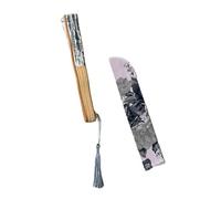 ZEPFJHE Éventail à main traditionnel en tissu de soie et cadre en bambou avec motif floral chinois pour photographie et événement culturel
